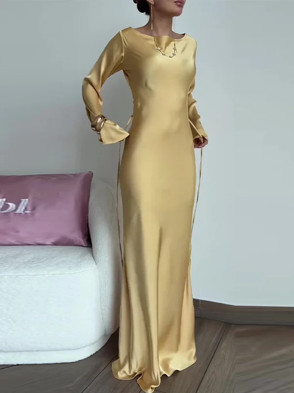 Ladies Autumn New Fashion Elegant Long Sleeve Loose Dress