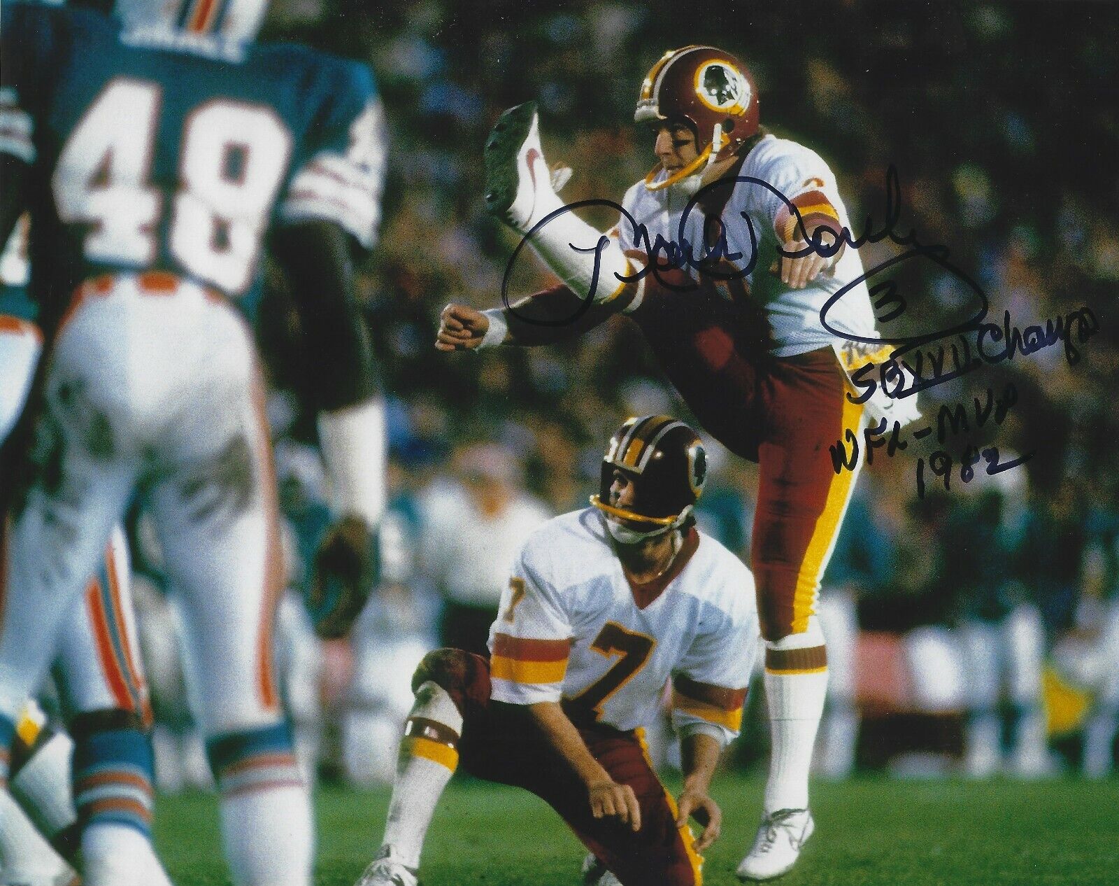 Autographed 8x10 MARK MOSELEY Washington Redskins Autographed Photo Poster painting - w/COA