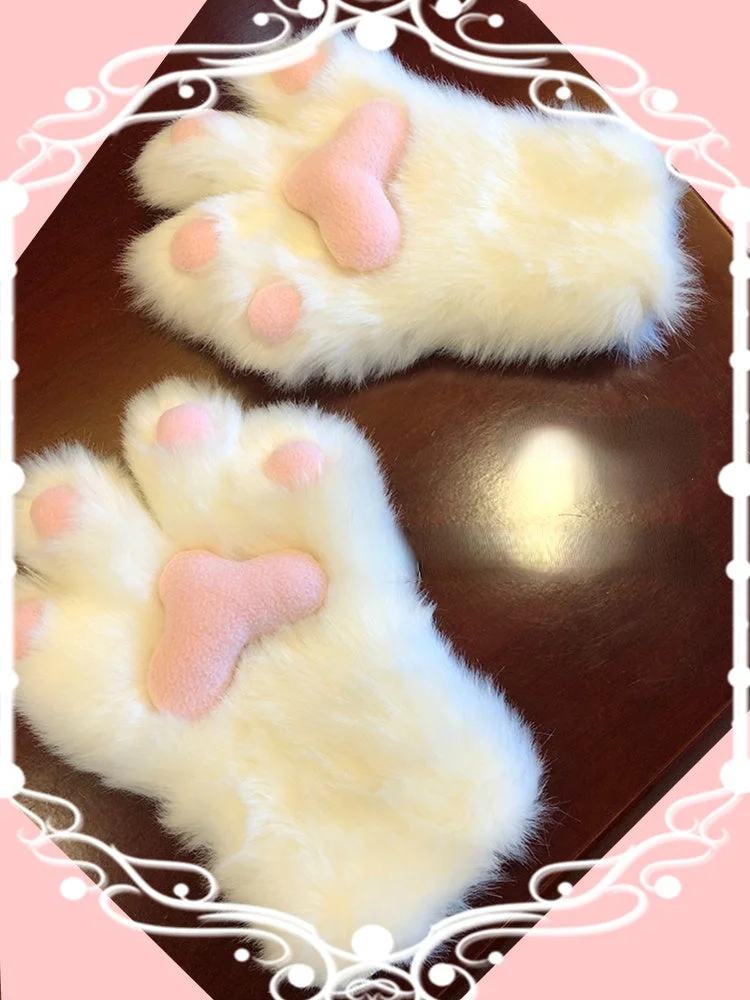 Super Furry Kawaii Cat Paw Gloves Cosplay Fursuit SP17542
