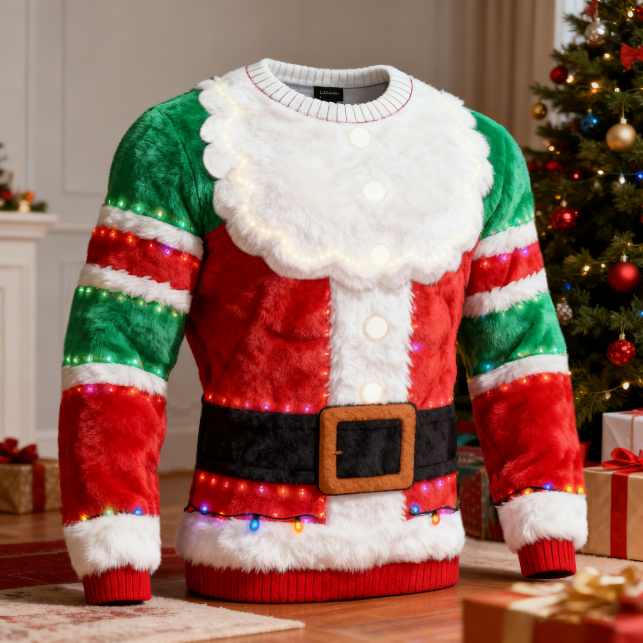 Men's Funny Christmas Pattern Long Sleeve Flannel Sweatshirt elevenforest