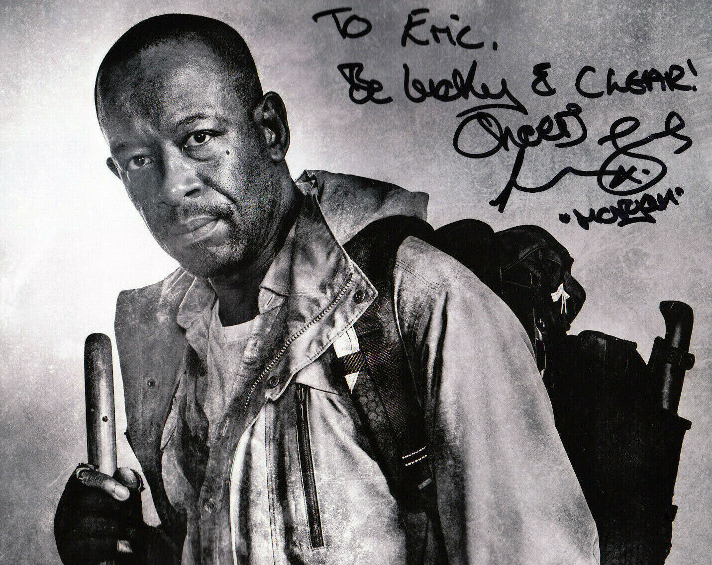 2 LOT LENNIE JAMES AUTOGRAPH SIGNED 8X10 Photo Poster painting COA WALKING DEAD INSCRIPTION