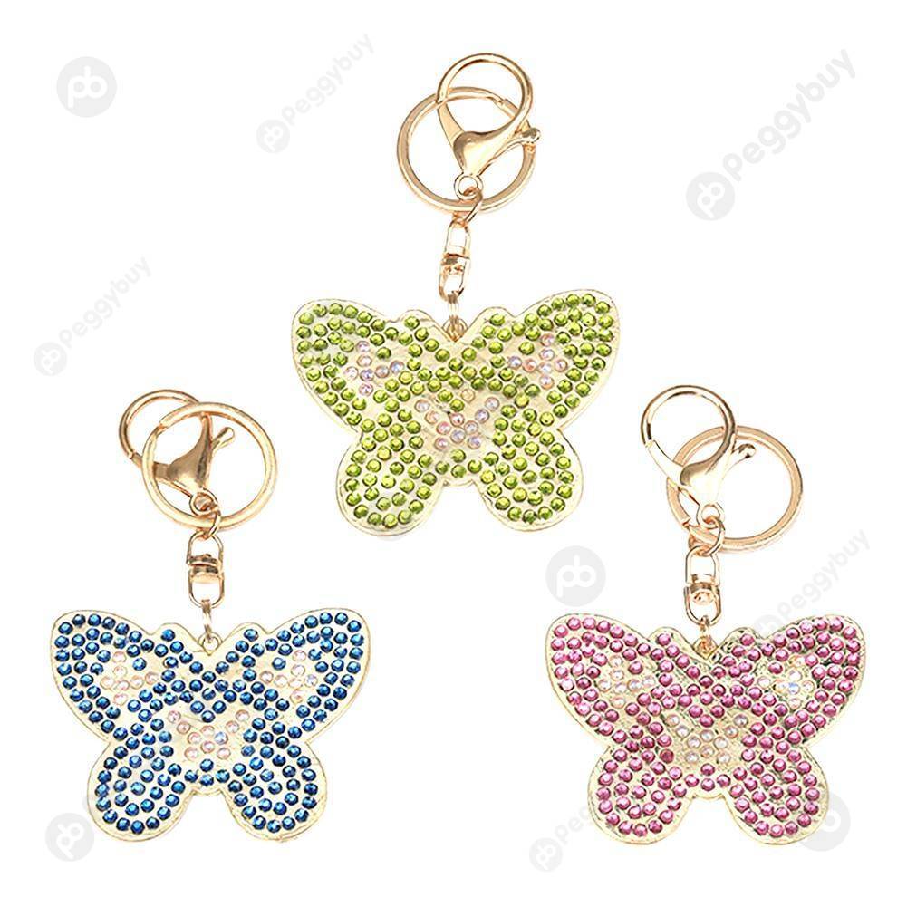 

3pcs Butterfly-DIY Creative Diamond Keychain, 501 Original