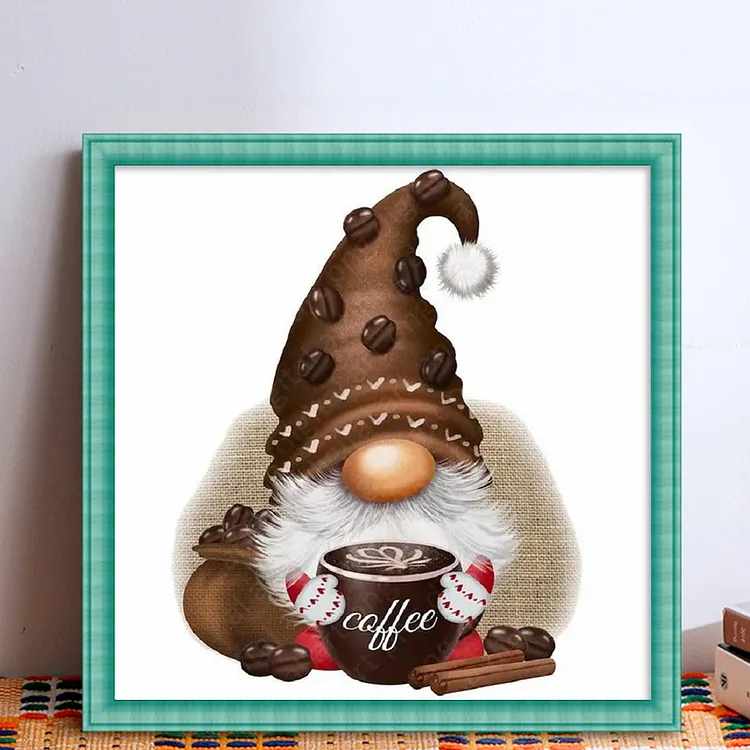 Coffee Gnome 11CT Stamped Cross Stitch 40*40CM