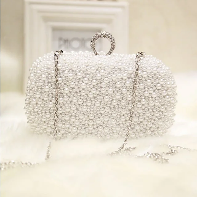 Women's Evening Bag Pearls Solid Colored Party Bag