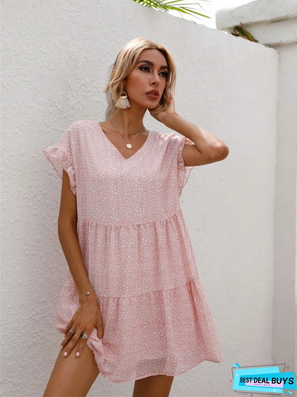 Women's Large Size Short Sleeve Casual Dresses