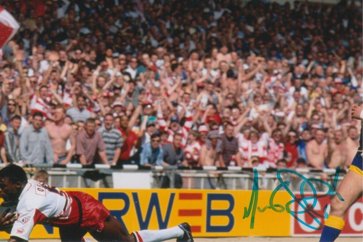 MARTIN OFFIAH HAND SIGNED 6X4 Photo Poster painting - RUGBY LEAGUE AUTOGRAPH - WIGAN WARRIORS 5.