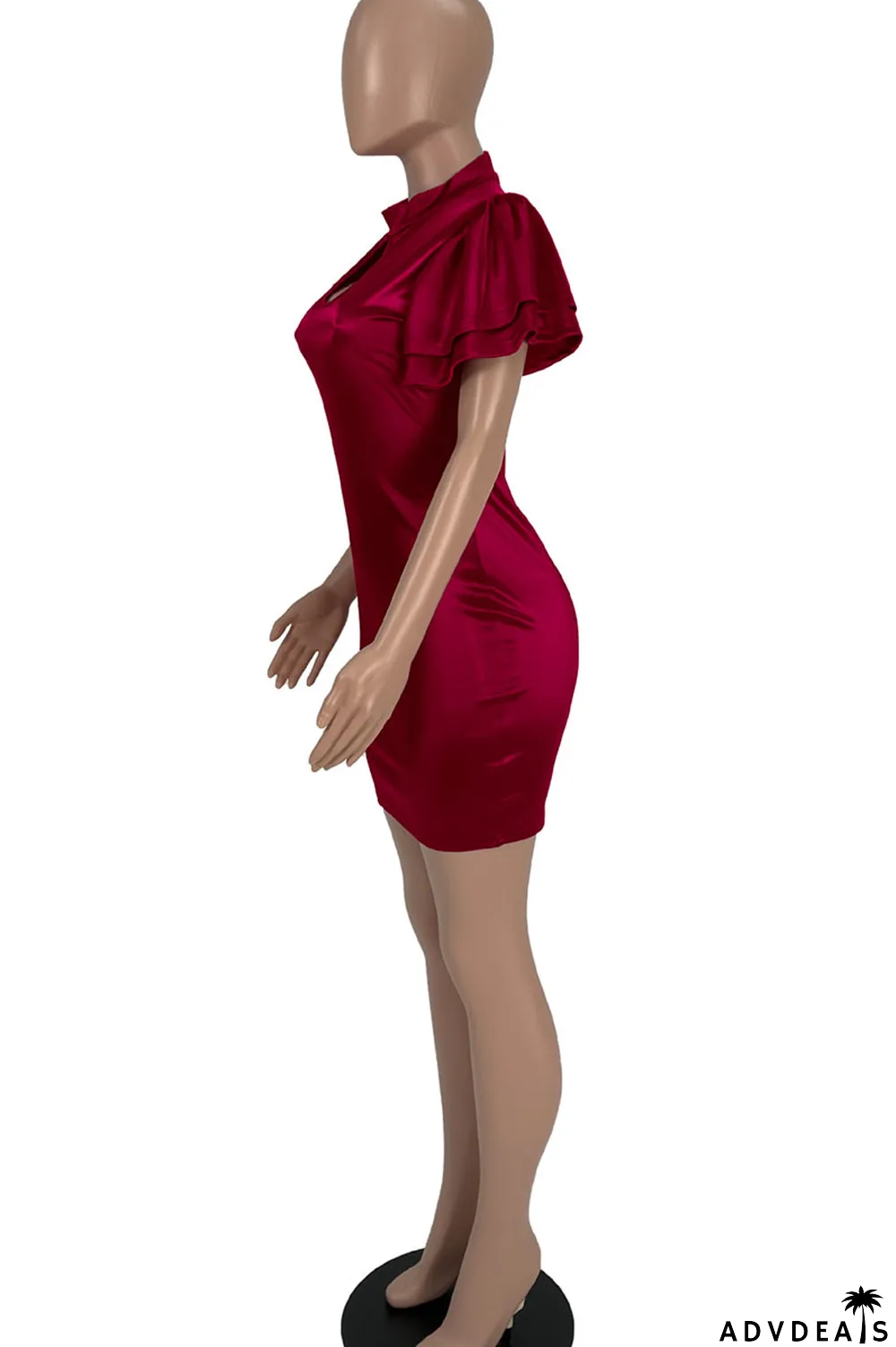 Champagne Casual Solid Split Joint O Neck One Step Skirt Dresses