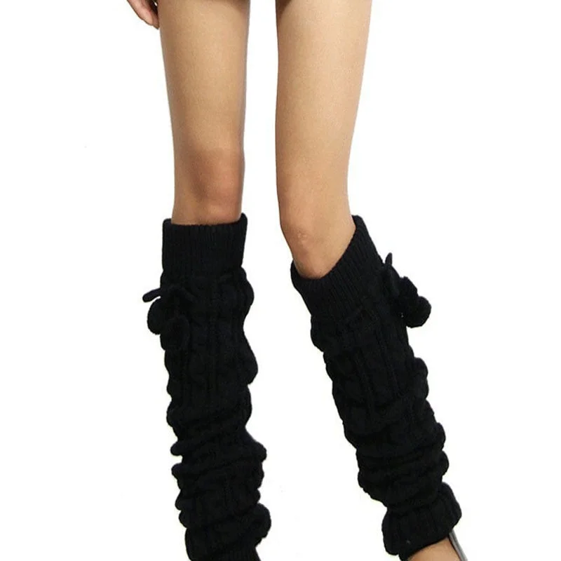 Leg Warmers Women Knitted Crochet Legging Warm Long Knee-stocks Womens Simple Solid Color All-match Female Trendy Casual 2020