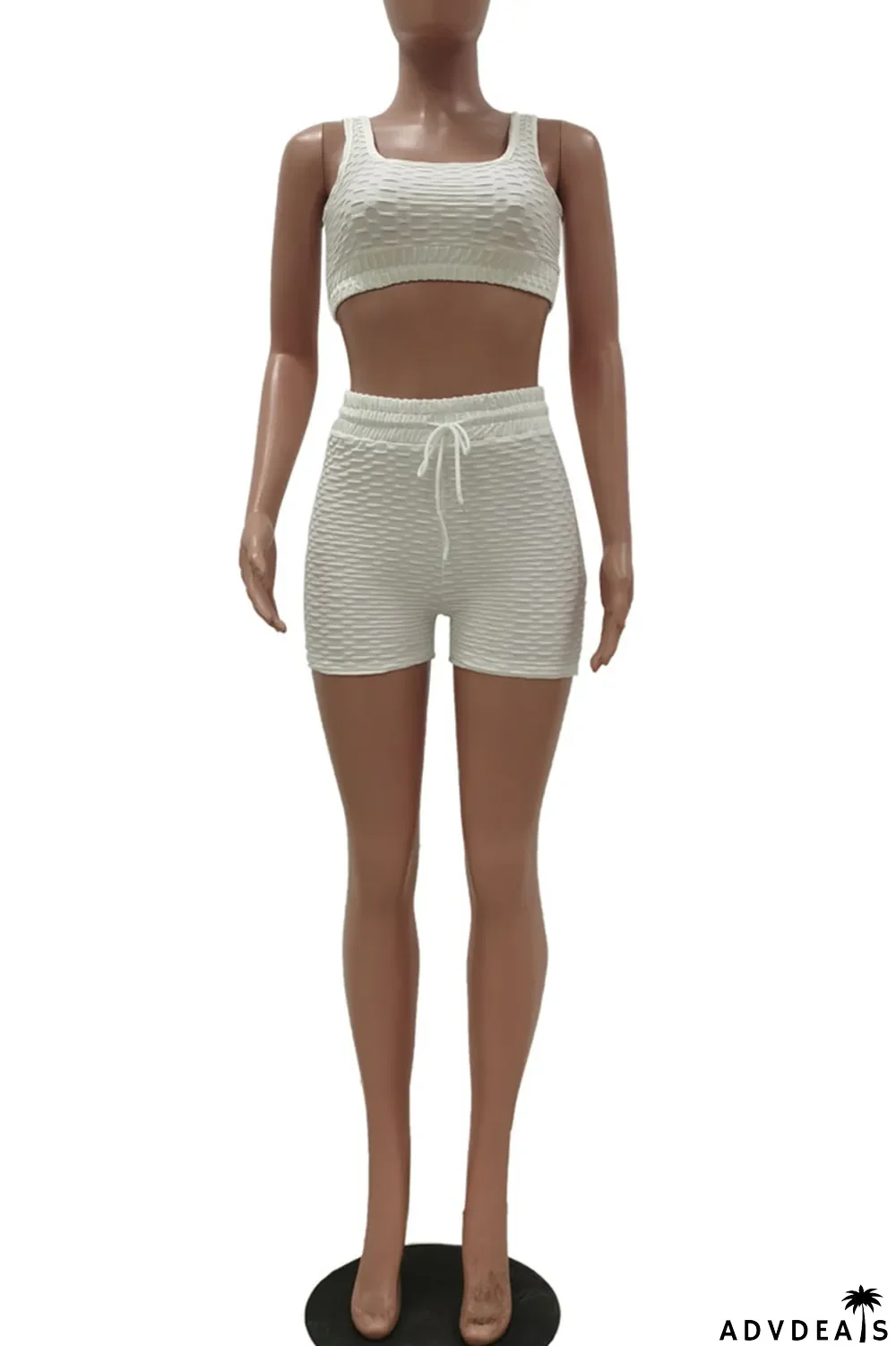 Royal Blue Celebrities Solid Split Joint U Neck Sleeveless Two Pieces