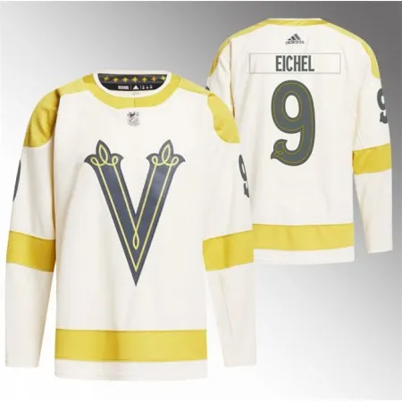 Men's Vegas Golden Knights #9 Jack Eichel Cream 2024 Winter Classic  Stitched Jersey