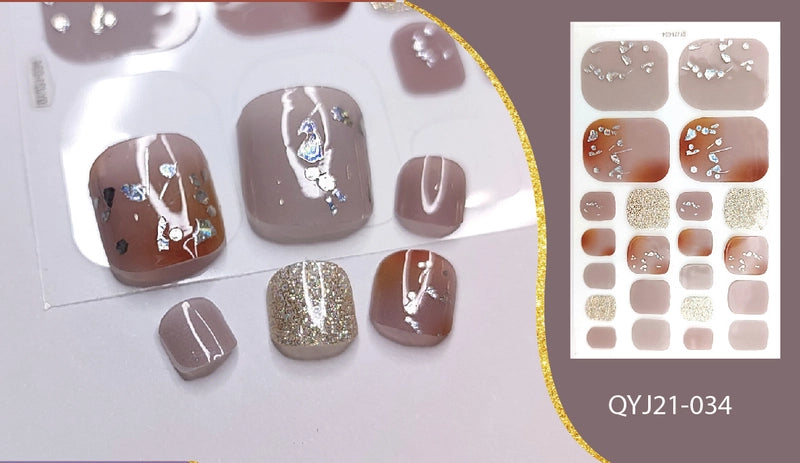 Explosions Foot Nail Stickers Summer Toenail Stickers Bronzing Imitation Diamond Nail Stickers Waterproof Foot Stickers