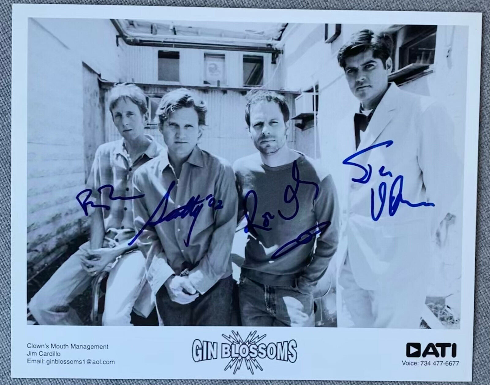 Gin Blossoms Signed In-Person 8x10 B&W Promo Press Photo Poster painting - Authentic