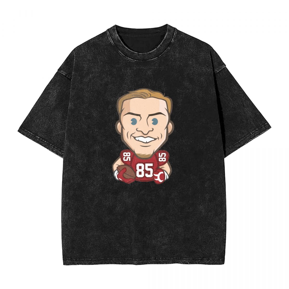 San Francisco 49ers George Kittle Emoji Washed Oversized Vintage Men's T-Shirt