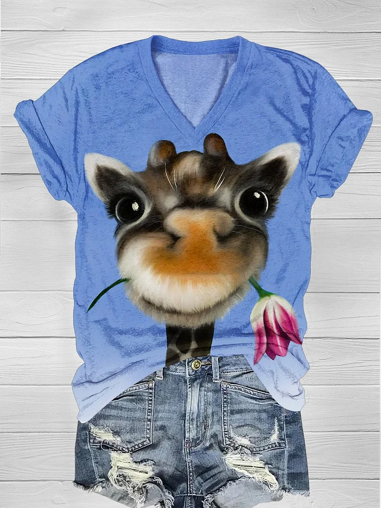 Funny Animal  Art Print Casual  T-shirt