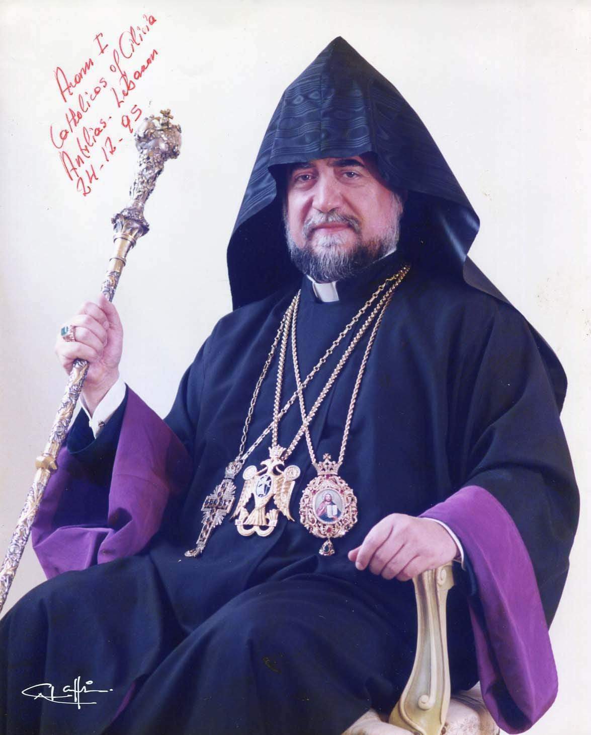 Head of the Catholicosate Aram I autograph, signed Photo Poster painting