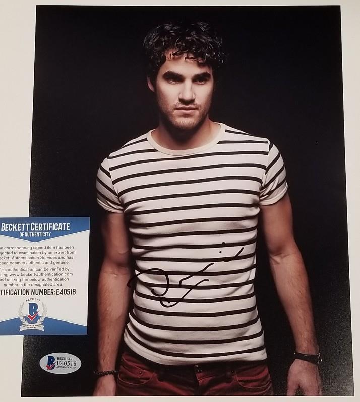 DARREN CRISS Signed 8x10 Photo Poster painting Glee American Crime Story Image15 Beckett BAS COA