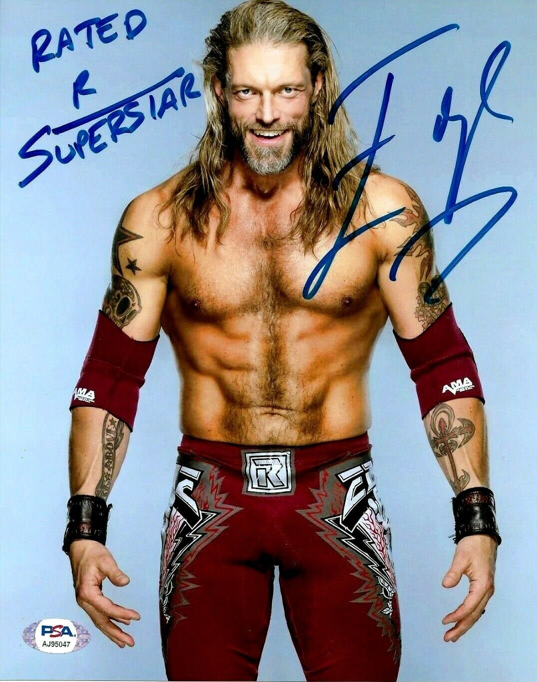 WWE EDGE HAND SIGNED RATED R SUPERSTAR INSCRIBED 8X10 Photo Poster painting WITH PSA DNA COA 2