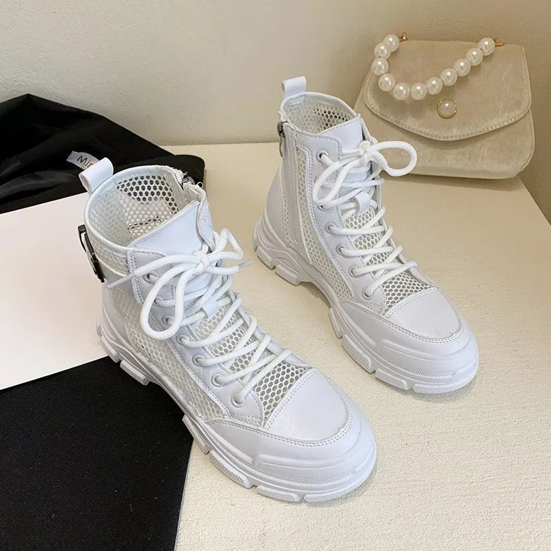 Casual Women Cool Boots Sandals New Fashion 2021 Summer Flats Paltfrom Shoes Lady Mesh Breathable Running Ankle Sandals Women