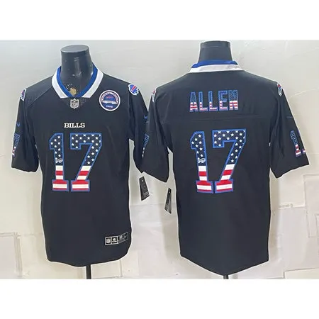 Men's Buffalo Bills #17 Josh Allen Black Vapor Limited Jersey 9V23