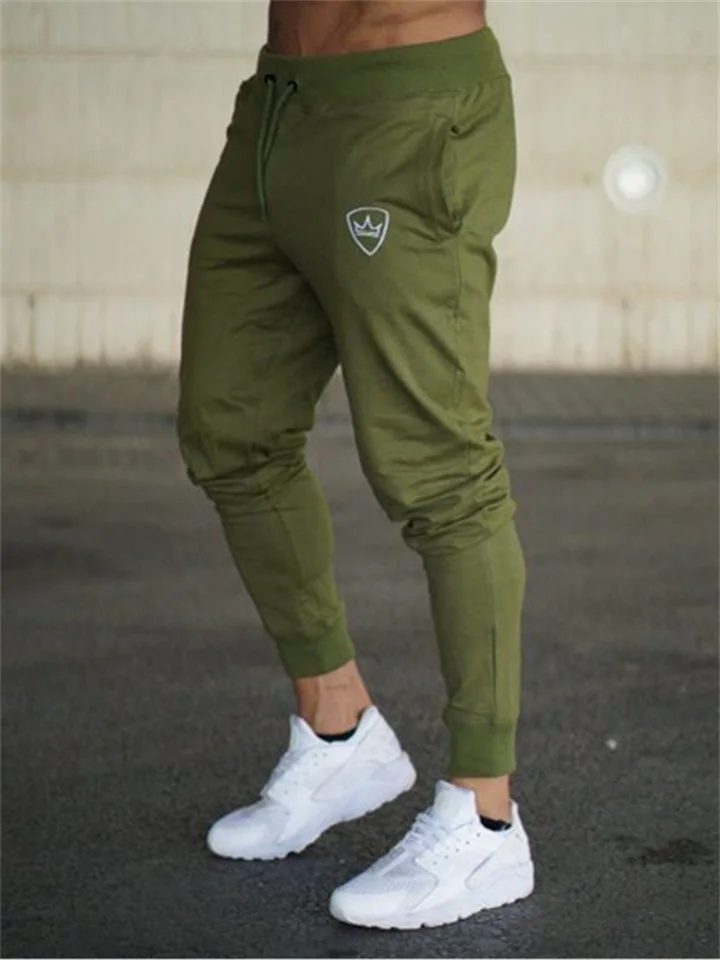 Men's Sweatpants Joggers Trousers Track Pants Drawstring Elastic Waist Geometric Pattern Sports Outdoor Cotton Blend Athleisure ArmyGreen Black-Cosfine