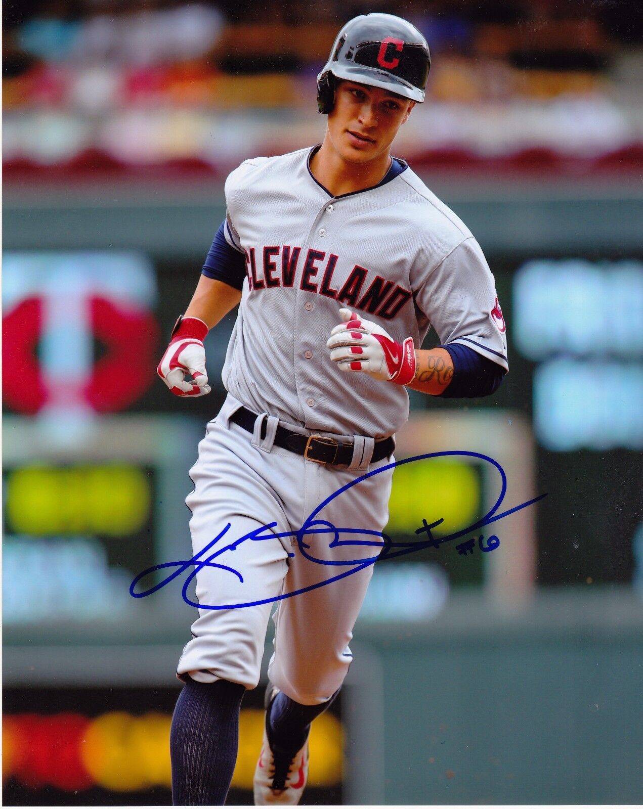 ZACH WALTERS CLEVELAND INDIANS ACTION SIGNED 8x10