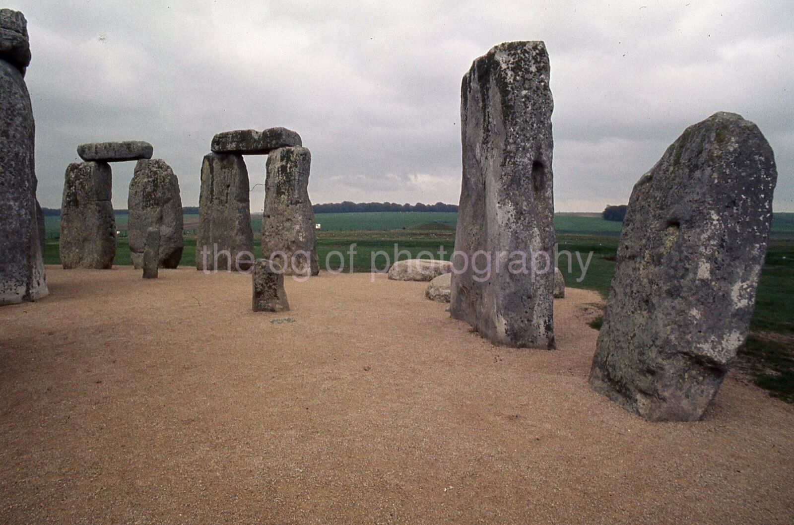 MEGALITH SITE 35mm FOUND SLIDE England COLOR Photo Poster painting STONEHENGE? 16 T 22 T