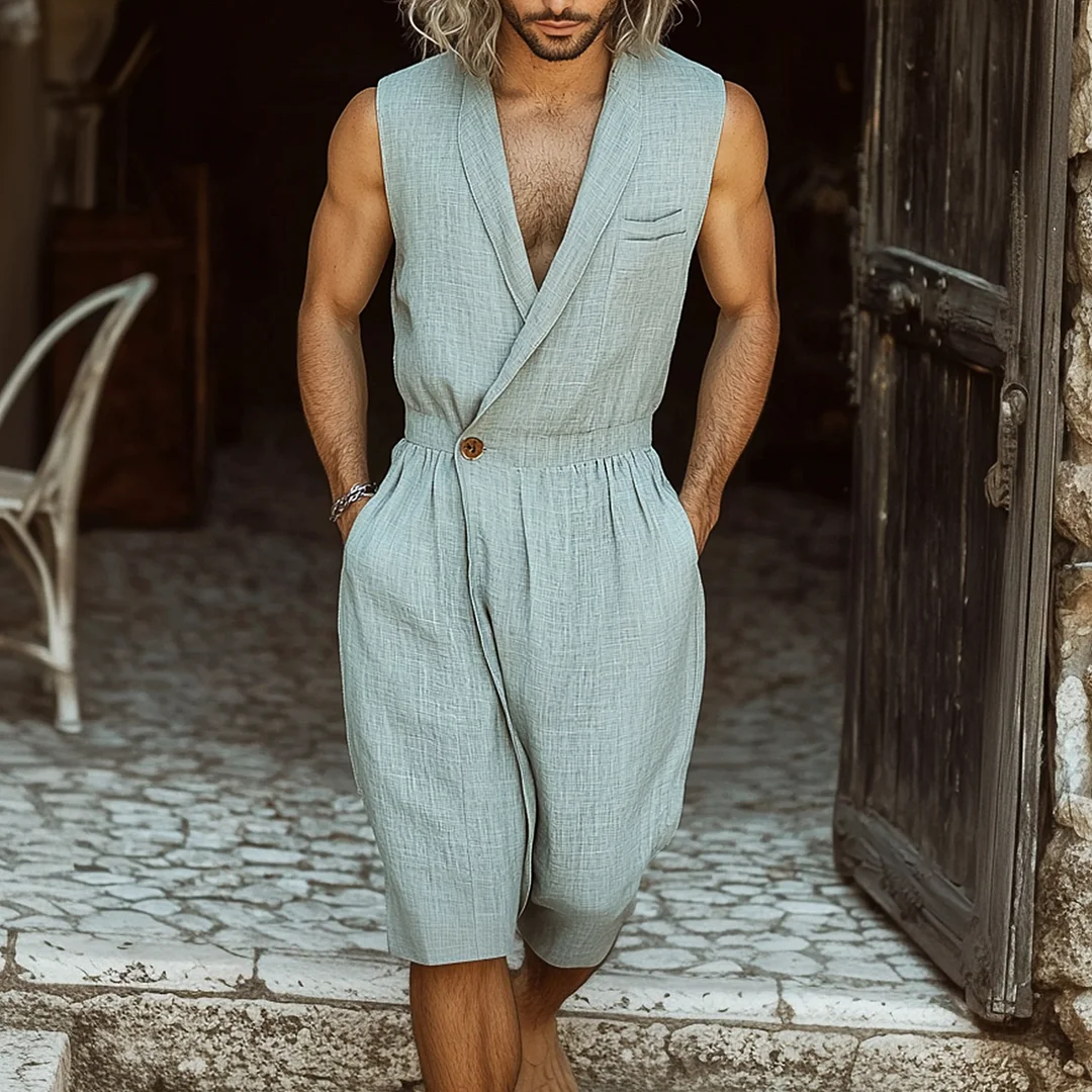 Men's Linen Jumpsuit-inspireuse