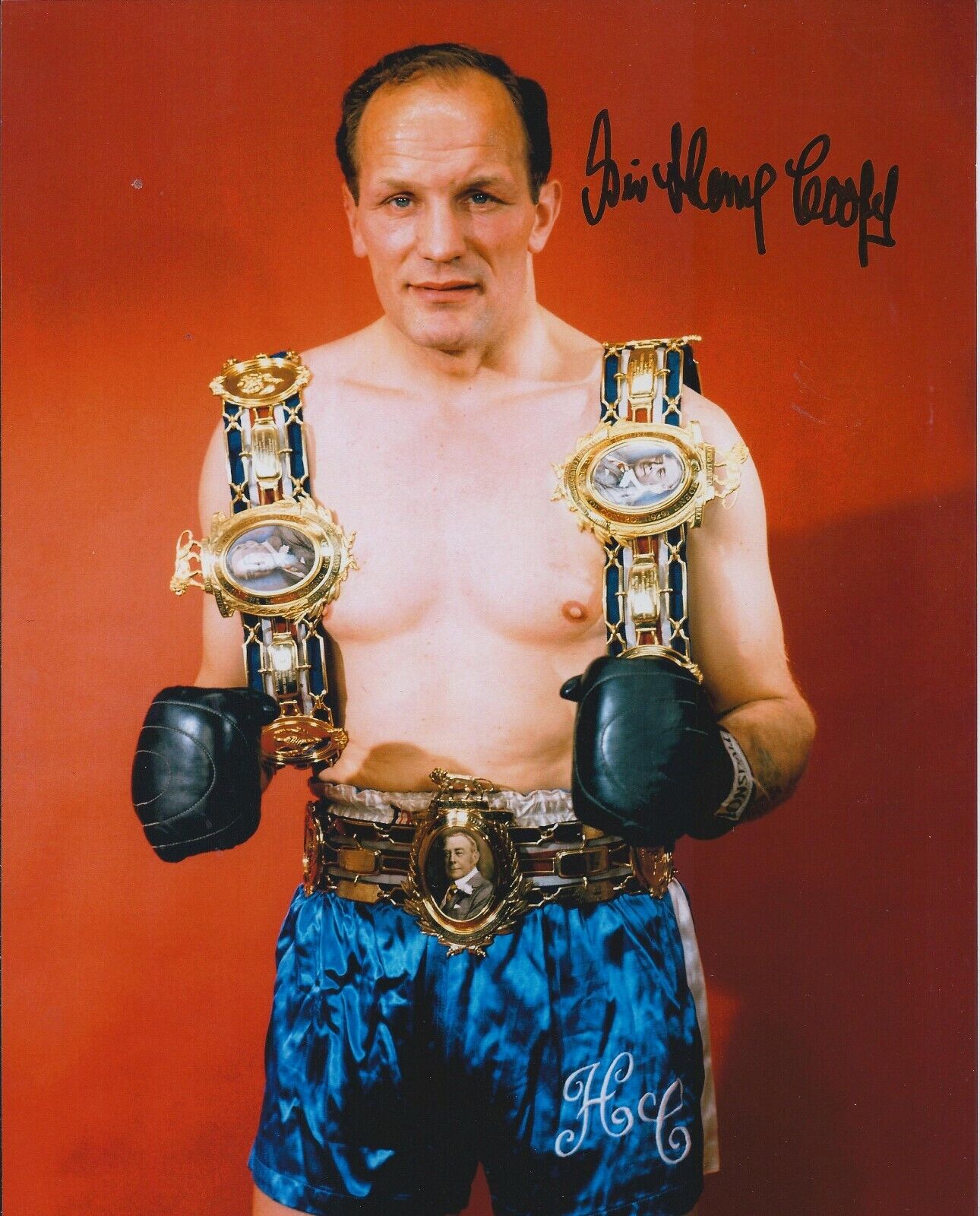 Sir Henry COOPER SIGNED 10x8 Photo Poster painting Lonsdale Boxing Belts Gloves AFTAL RD COA