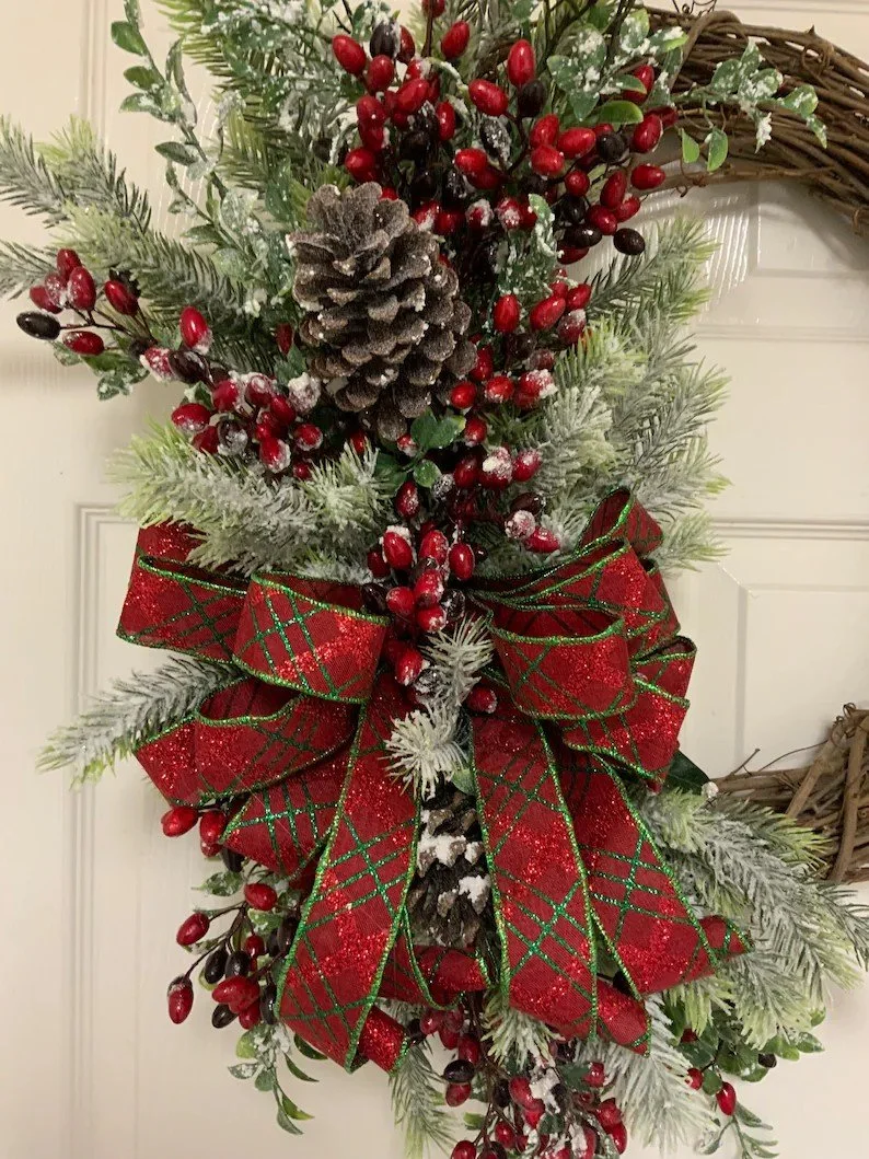 Christmas Berry Wreath or Door Hanger