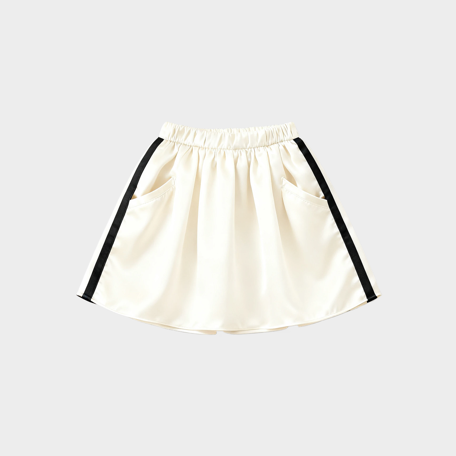Chic Contrast-Trim Silk Baby Girl Skirt REAL SILK LIFE