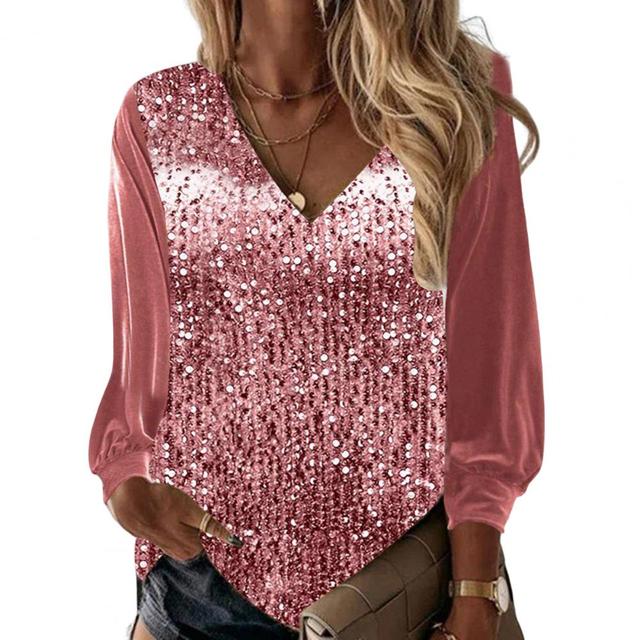 Fashion Casual Loose Sequin Sequin Blouse