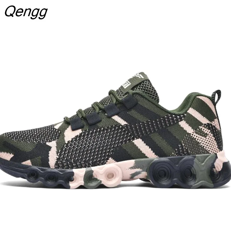 Qengg New Camouflage Fashion Sneakers Women Breathable Casual Shoes Men Army Green Trainers Plus Size 34-44 Lover Shoes 328-1