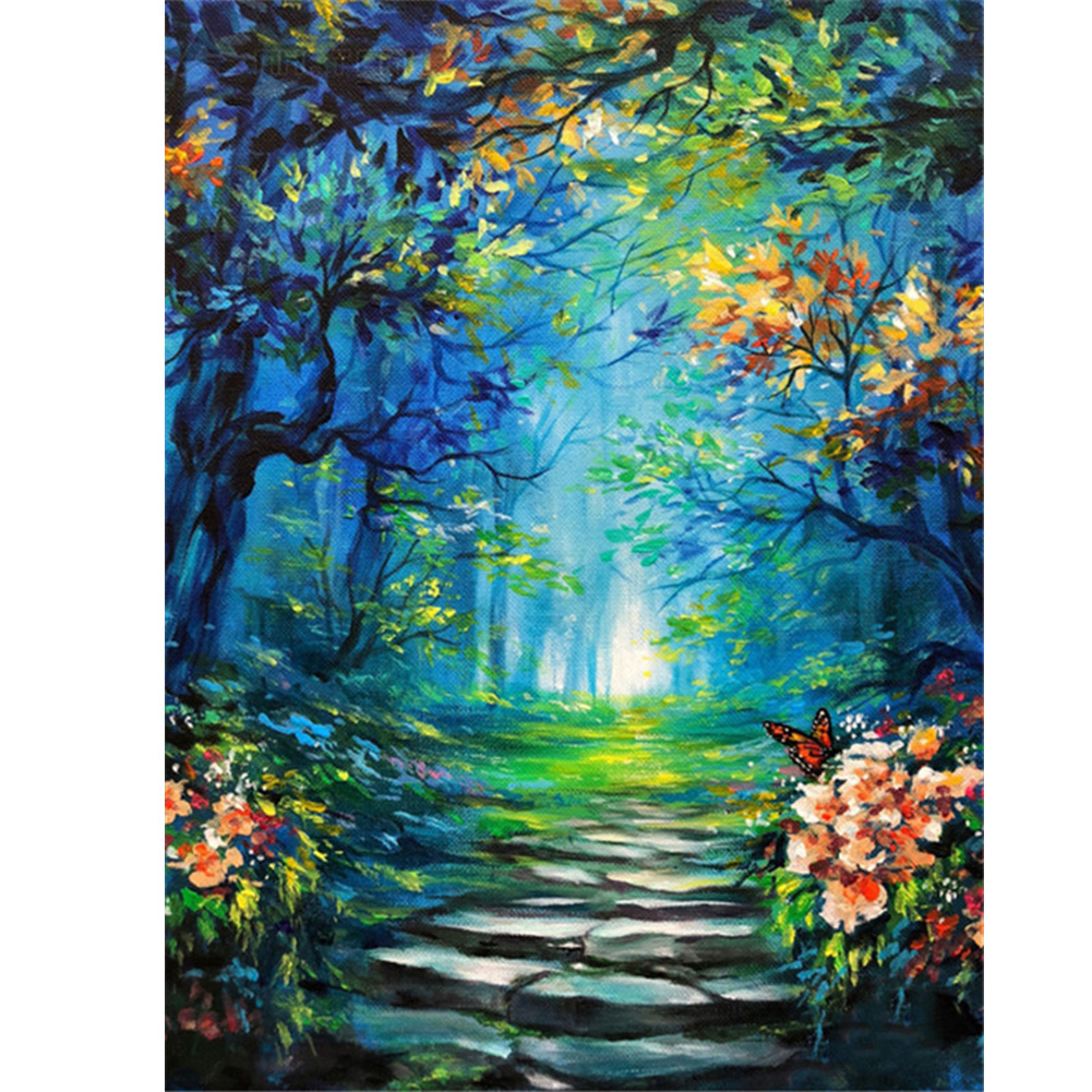 

30*40CM - Round Drill Diamond Painting - Forest Landscape, 501 Original