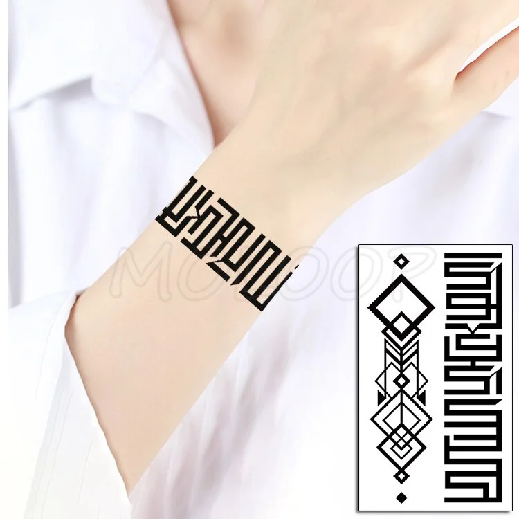 Waterproof Temporary Tattoo Stickers Chinese Character Win Every Exam Small Size Tatto Flash Tatoo Fake Tattoos for Man Women