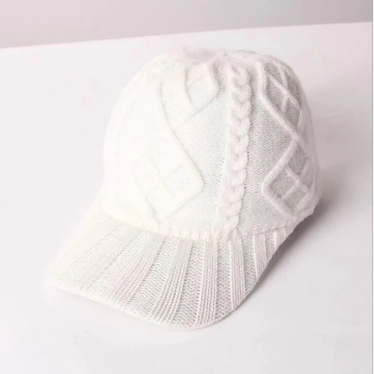 2023 Warmer Knitted Design Winter Baseball Cap Solid Color Men Women Thicken Warm Hats
