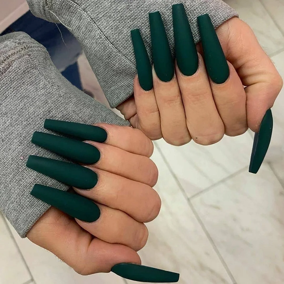 Fake nails with designs coffin artificial nails tips overhead with glue
