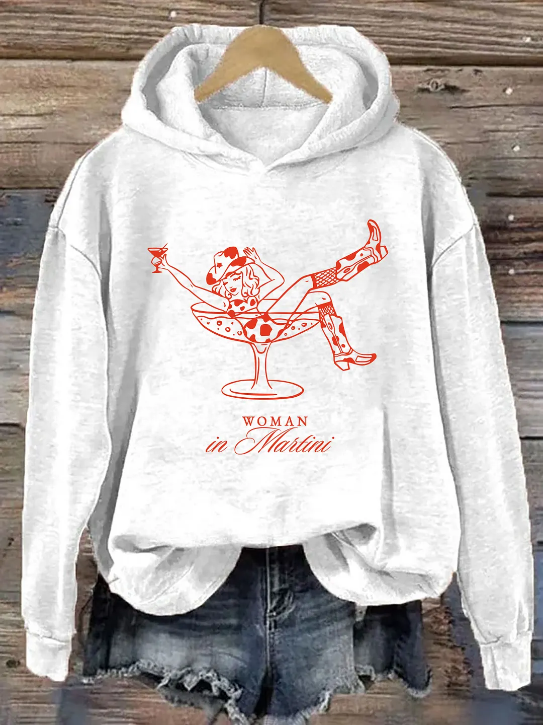 Cowgirl Woman In Martini Hoodie