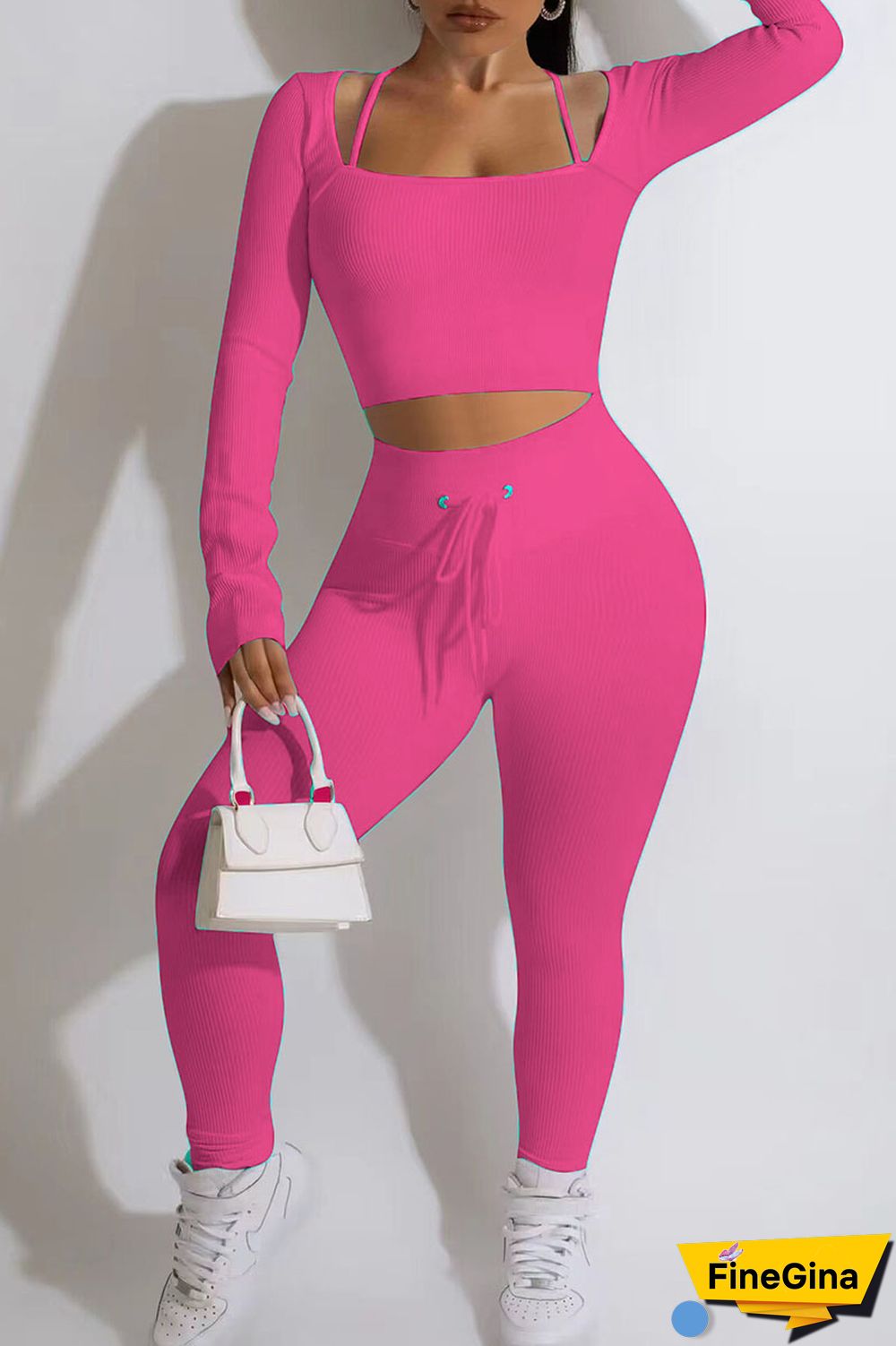 Yellow Casual Street Solid Patchwork Square Collar Long Sleeve Two Pieces