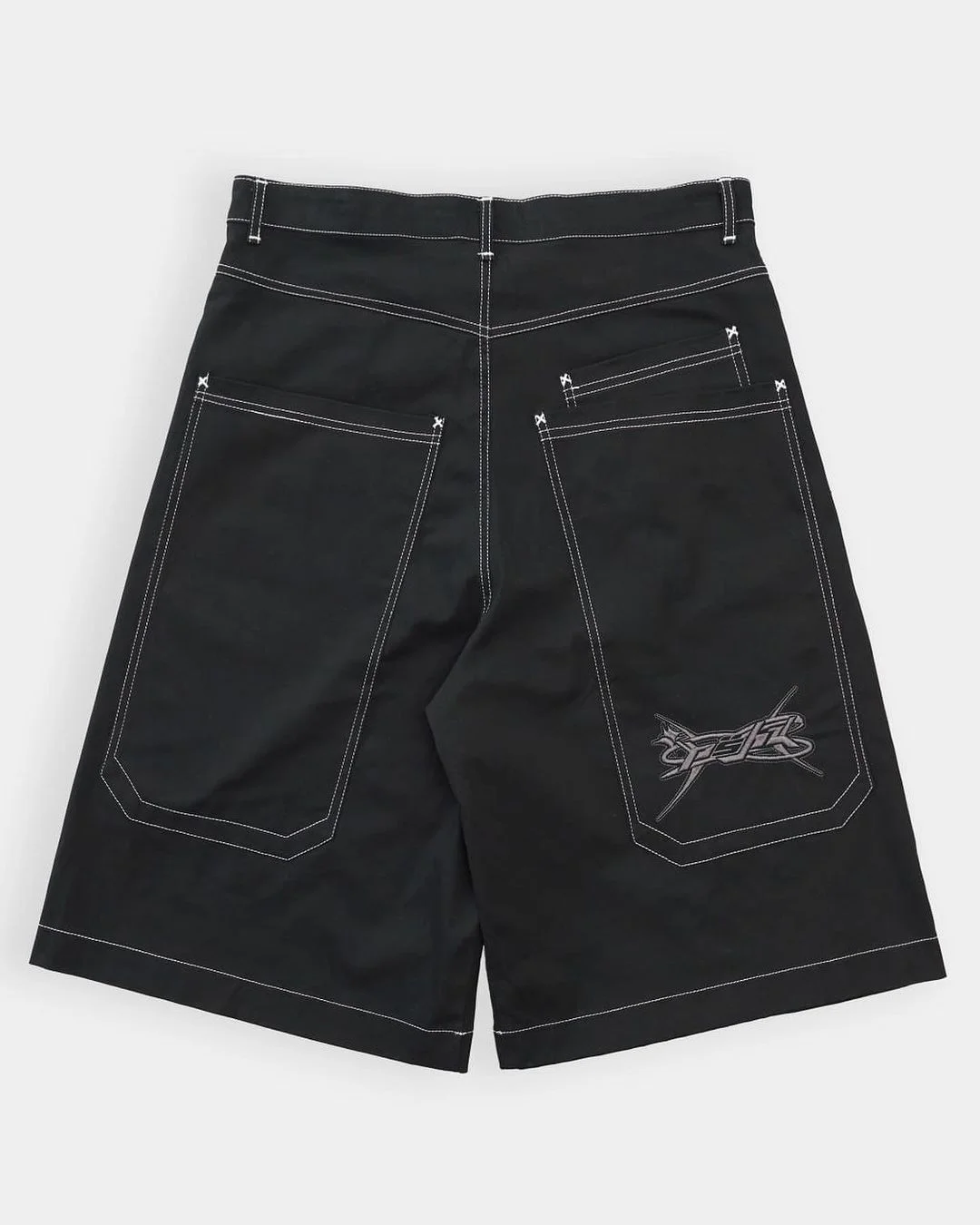 Aonga Harajuku Embroidery Pattern Hip Hop Retro Black Gym Basketball Shorts Sweatpants Y2k Shorts Men Fashion Denim Shorts Streetwear aonga