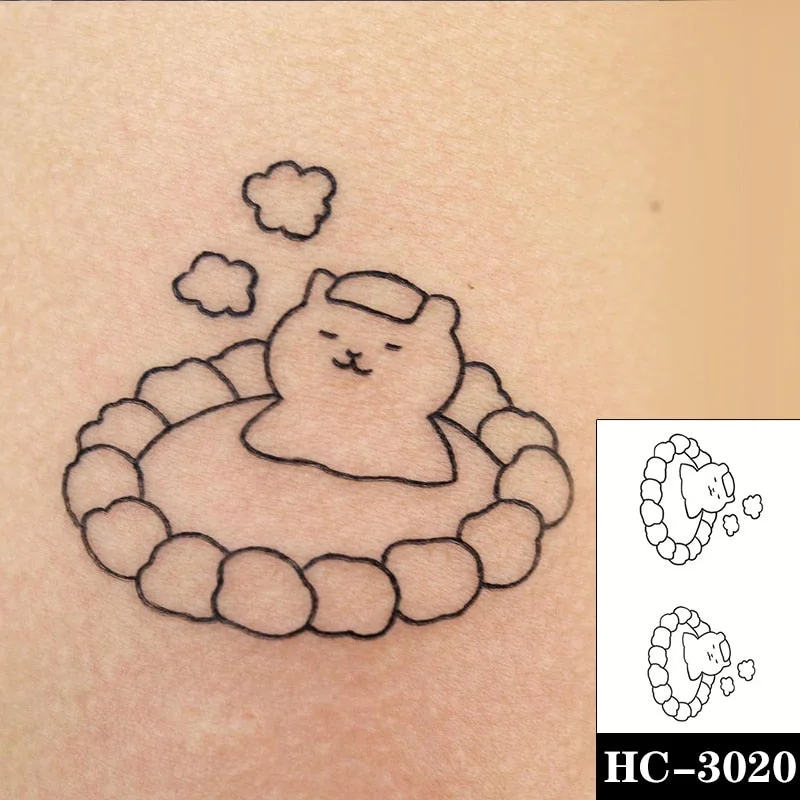 Waterproof Temporary Tattoo Sticker Cartoon Carousel Pattern Heart Moon Body Art Fake Tattoos Flash Tatoos Arm Ear for Men Women