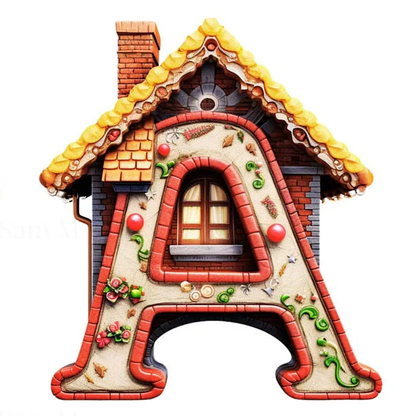 Christmas Gingerbread Letter House 30*40CM(Canvas) Full Round Drill Diamond Painting gbfke