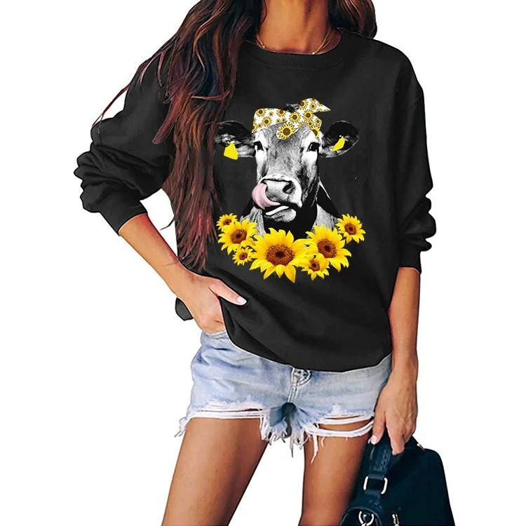 Cow sunflower Sweatshirts-YF00264-Annaletters