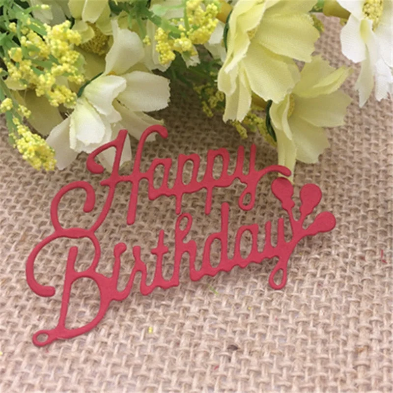 Wish letters happy birthday Metal cutting dies Stencil Scrapbooking Photo Album Card Paper Embossing Craft DIY Die Cut
