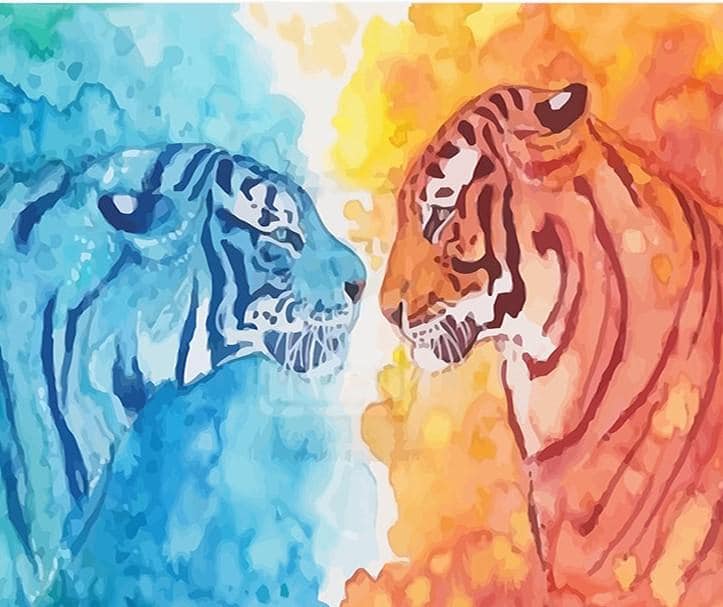 

Ice and fire tiger – Paint By Numbers - 40*50CM, 501 Original