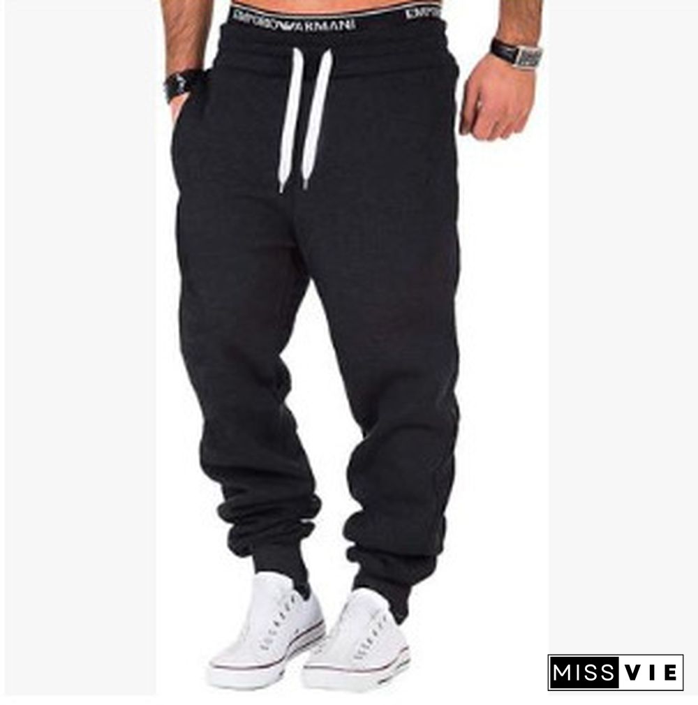 Amazon Men's Casual Sports Trousers European And American Style Leggings Men's Sports Fitness Pants