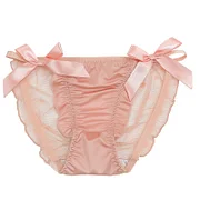 Ddmcloud Women's Lace Panties Girly Cute Ruffled briefs lingerie Elastic Thin Translucent Low-waist Sexy Underwear