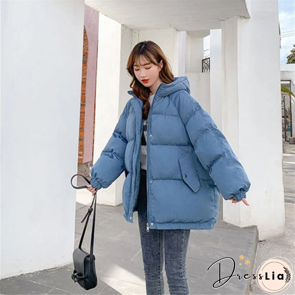 New Short Winter Jacket Women Warm Hooded Down Cotton Jacket Parkas Female Casual Loose Outwear Korean Cotton-padded Winter Coat