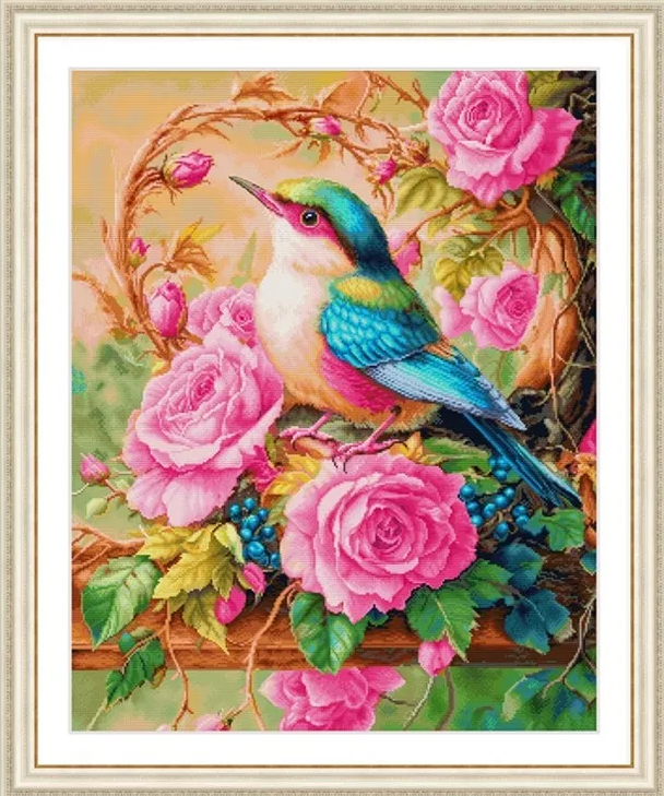 Flowers Hummingbird (40*50CM) Diamond Painting gbfke