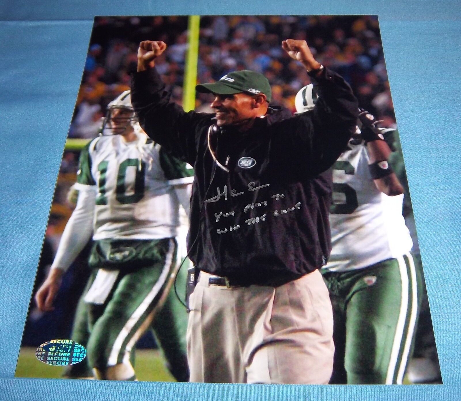 NY Jets Herman Edwards Signed Autographed 8x10 Photo Poster painting Eagles Rare Inscription C