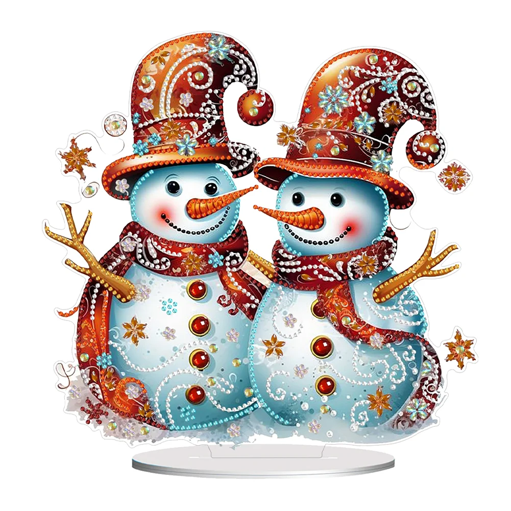 DIY Christmas Snowman Diamond Painting Desktop Ornaments Kit Table Decor